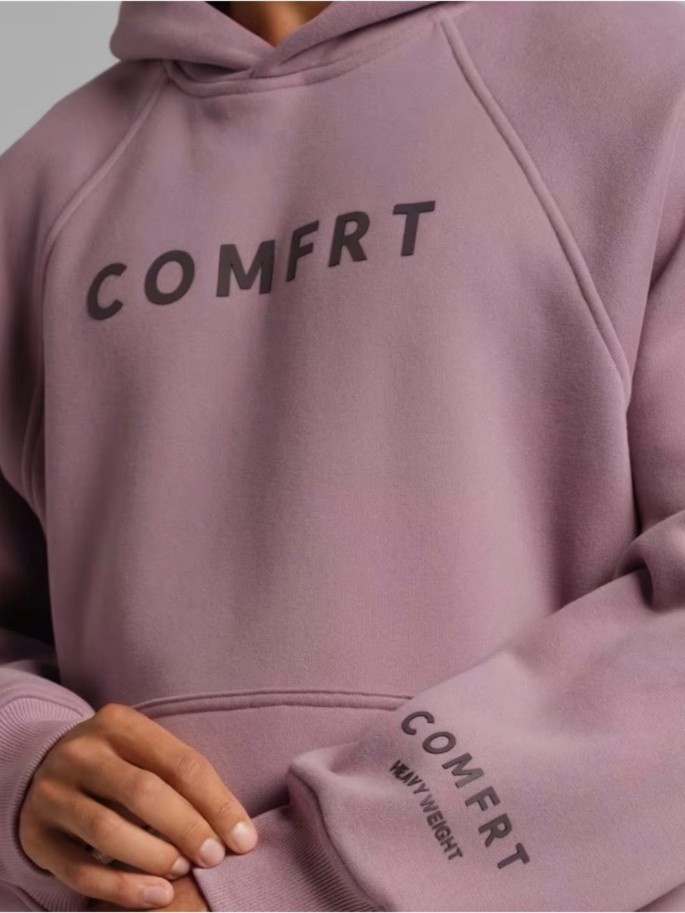 COMFRT unisex Pullover Hoodie in orchid.